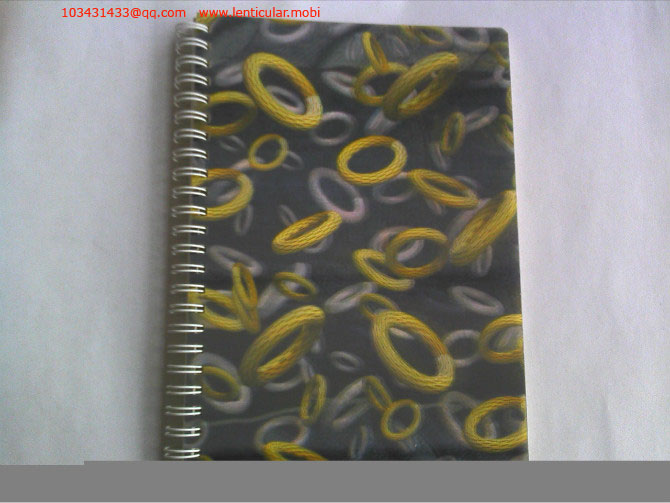 3d notebooks with plastic cover,3d lenticular cover notebook